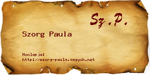 Szorg Paula névjegykártya